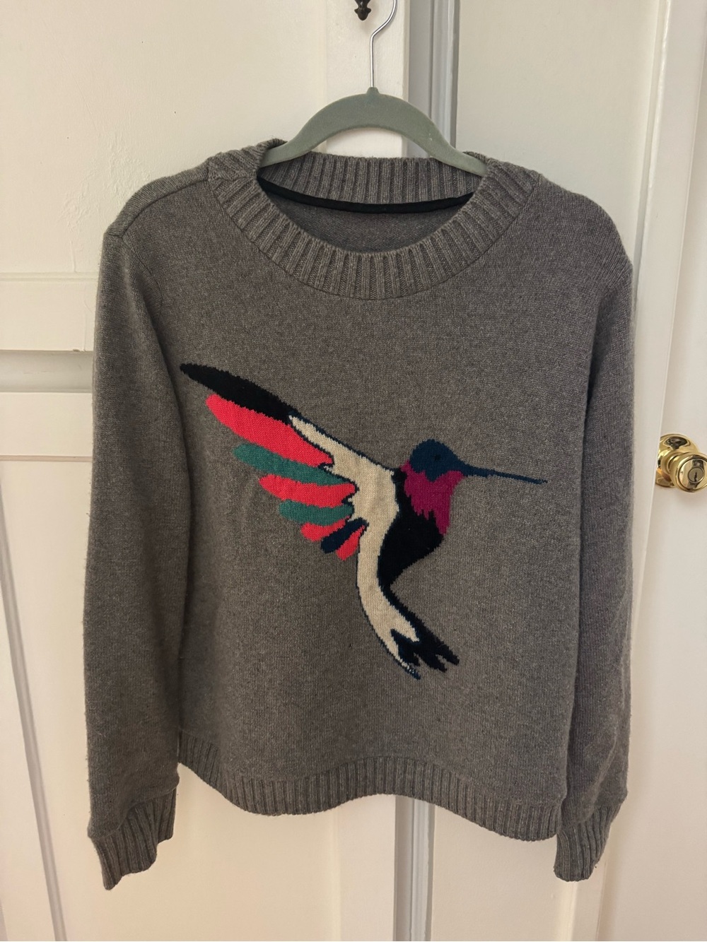 NWOT- The Elder Statesman. Gray Women's Hummingbird Crewneck Sweater XS